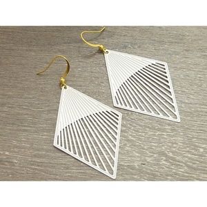 White Filigree Fan Earrings